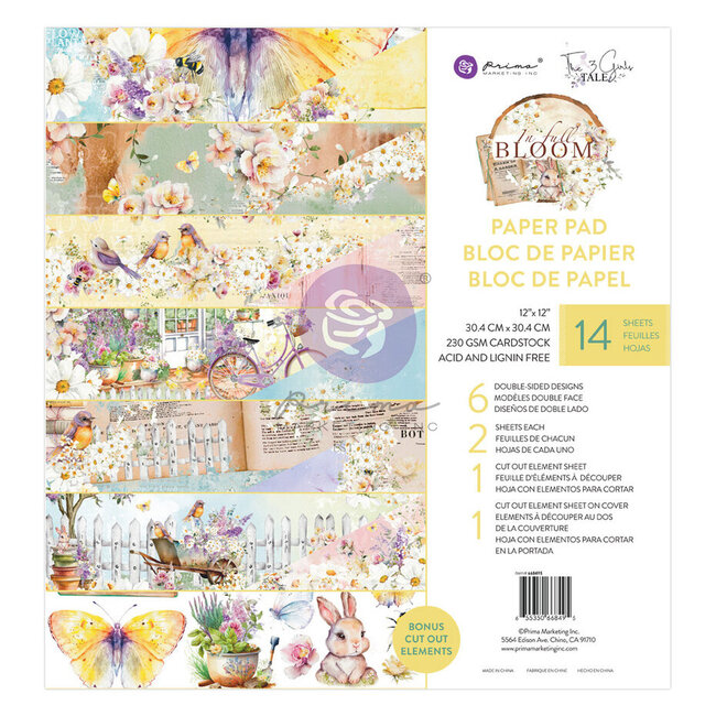 Prima Marketing In Full Bloom 12x12 Inch Paper Pad