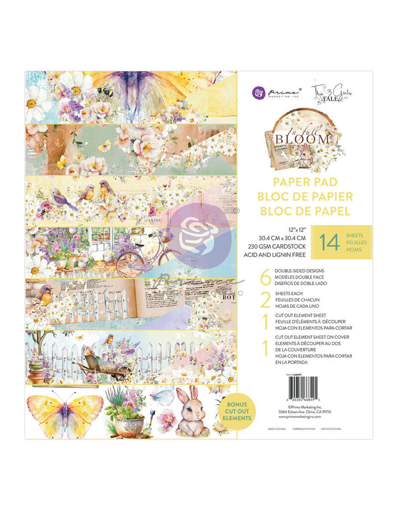 Prima Marketing In Full Bloom 12x12 Inch Paper Pad