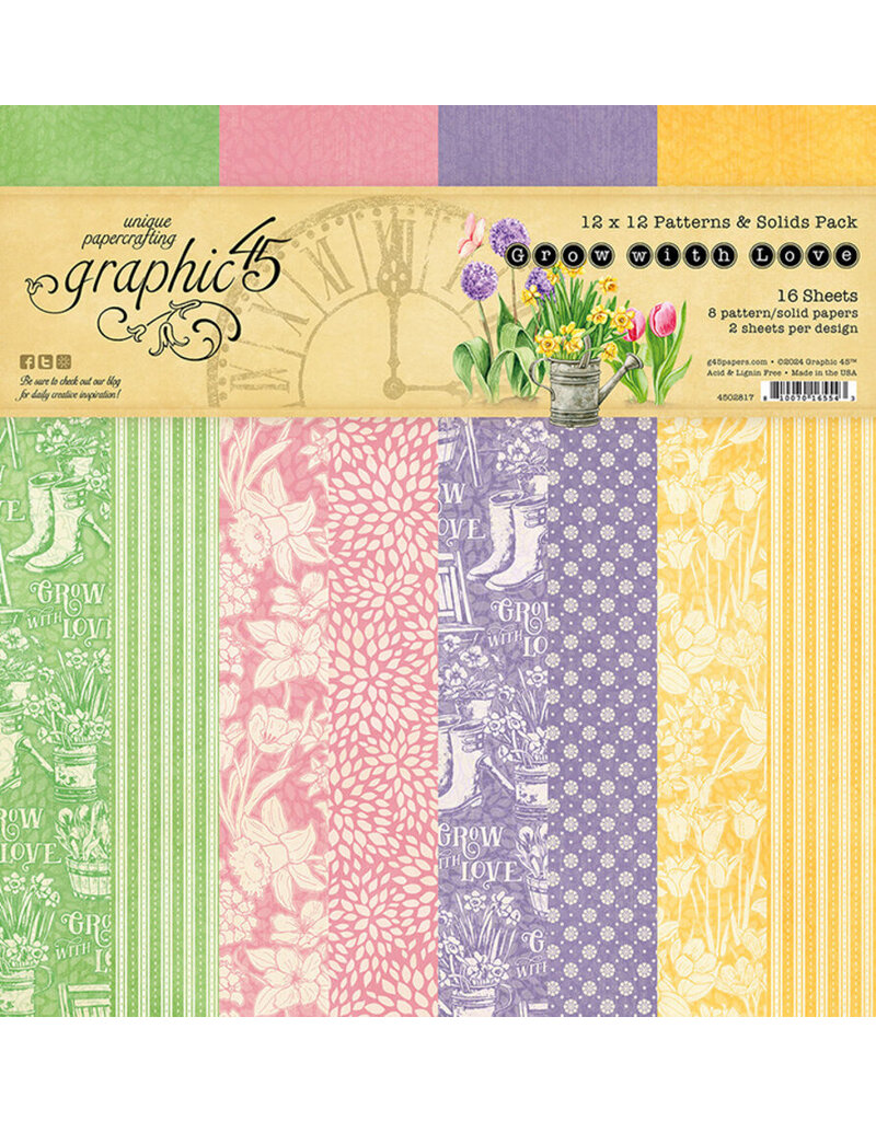Graphic 45 Grow with Love 12x12 Inch Patterns & Solids Pack