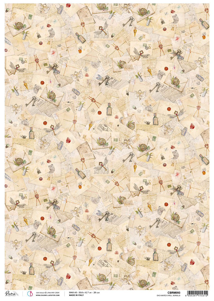 Ciao Bella RICE PAPER A3 ENCHANTED SPELL SCROLLS
