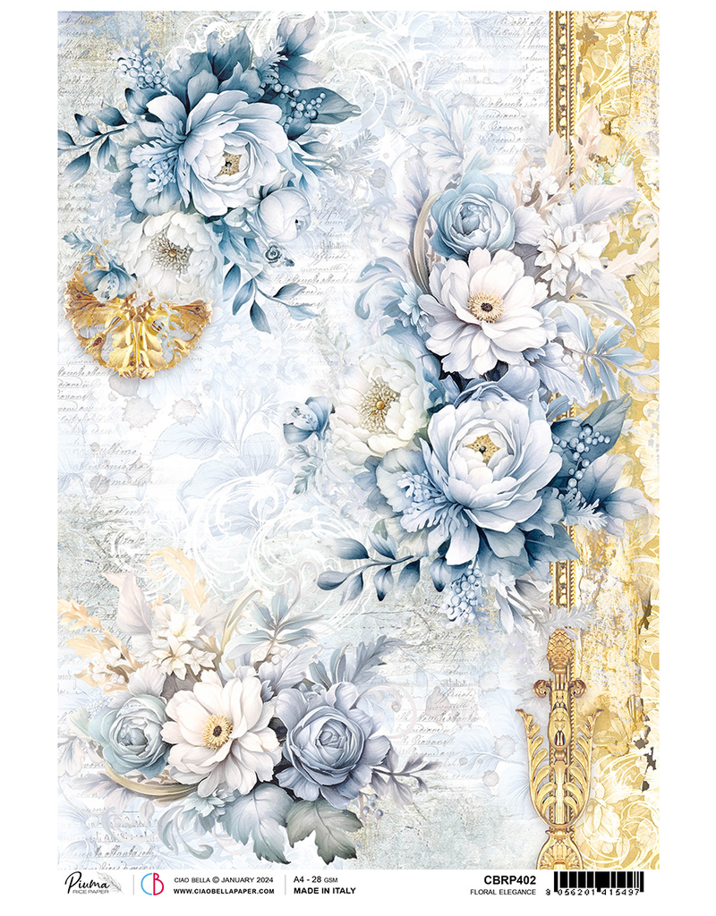 Ciao Bella RICE PAPER A4 FLORAL ELEGANCE