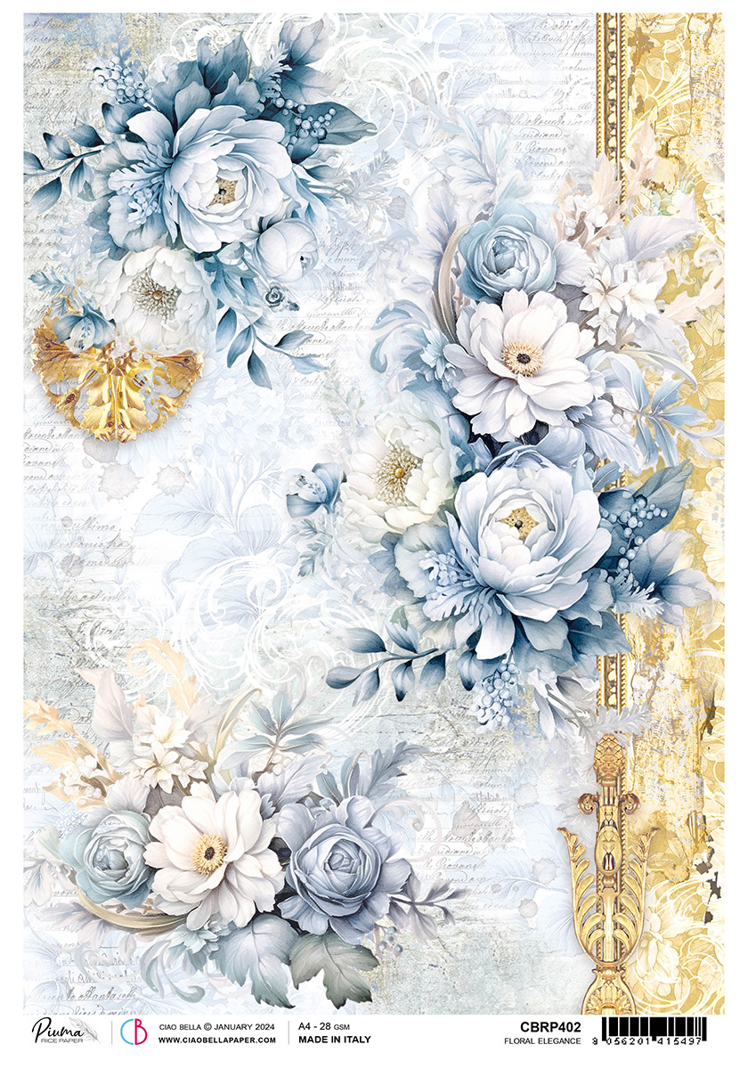 Ciao Bella RICE PAPER A4 FLORAL ELEGANCE