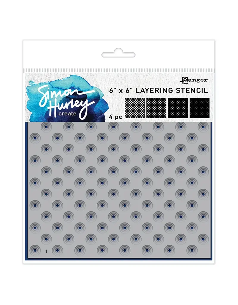 Ranger• Simon Hurley Ranger • Simon Hurley Create Layering Stencils Polka Dot Assortment 4pcs