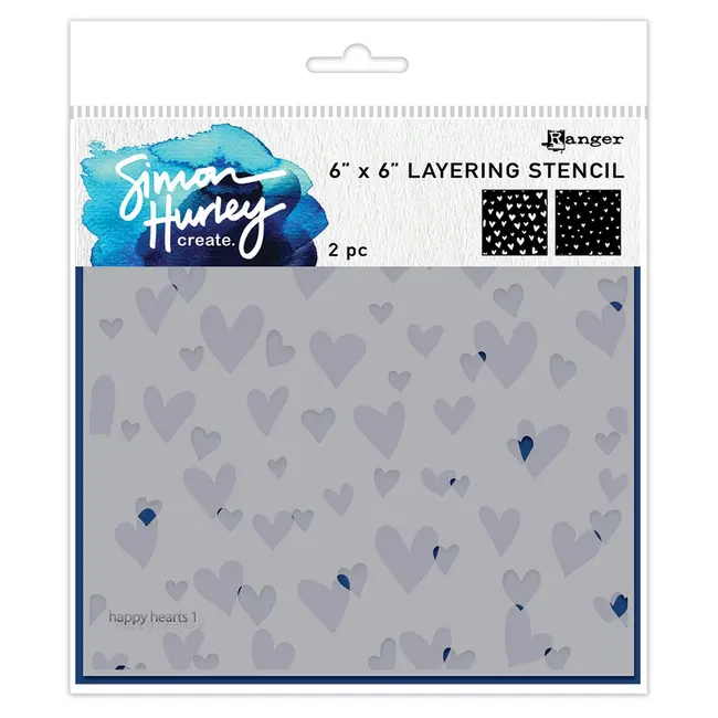 Ranger• Simon Hurley Ranger • Simon Hurley Create Layering Stencils Happy Hearts 2pcs