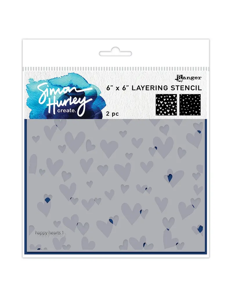 Ranger• Simon Hurley Ranger • Simon Hurley Create Layering Stencils Happy Hearts 2pcs