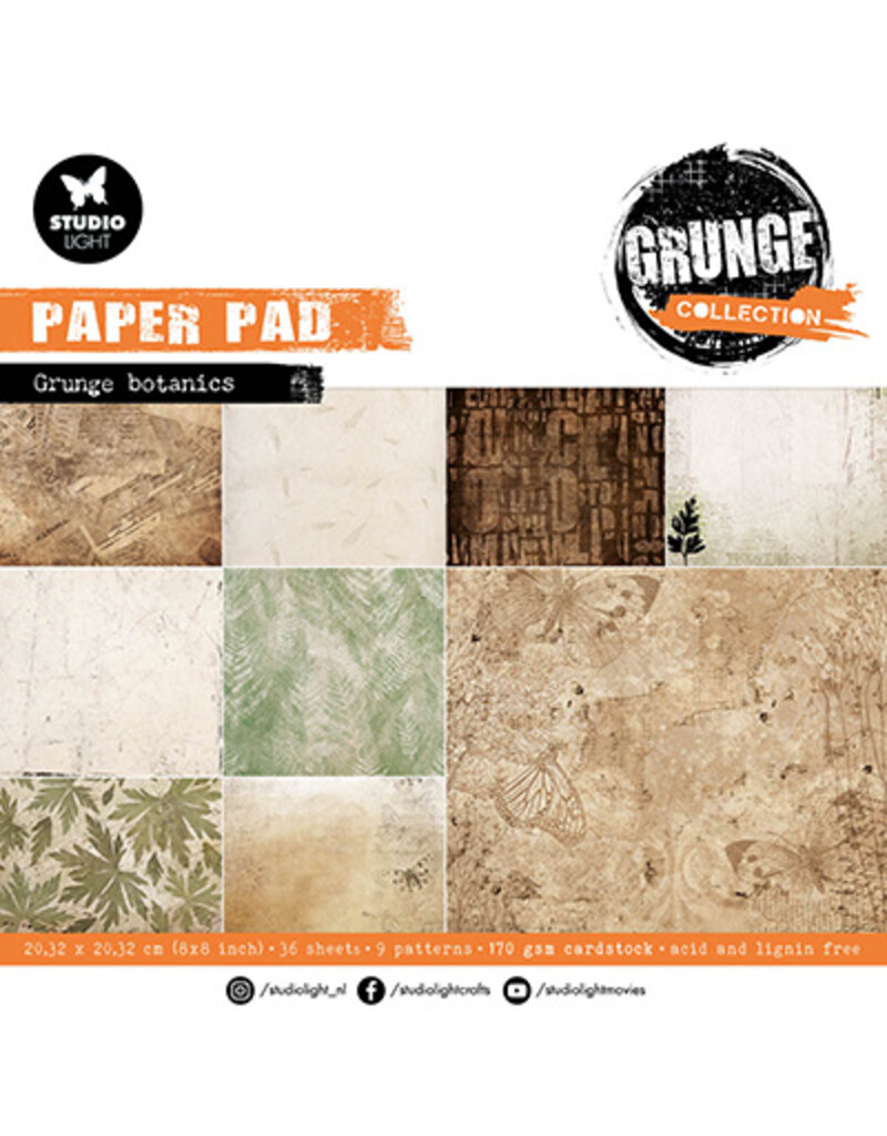 Studio Light SL Paper pad Grunge botanics Grunge Collection nr.137