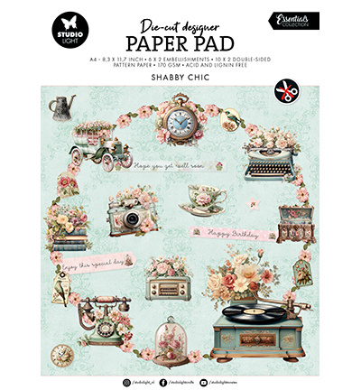 Studio Light SL Die-cut Paper Pad Shabby chic Essentials nr.169