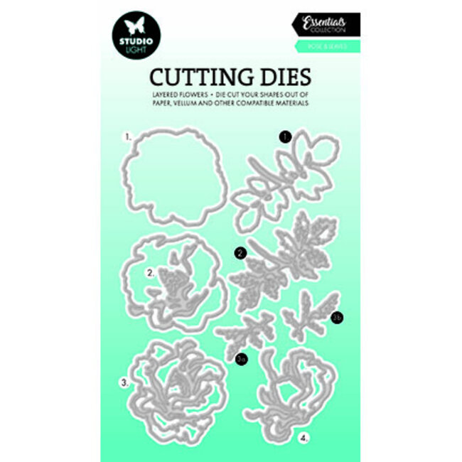 Studio Light SL Cutting Dies Layered - Rose & leaves Essentials nr.810
