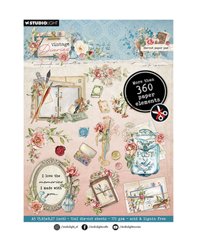 Studio Light SL Die-cut Paper Pad Vintage elements Vintage Diaries nr.175