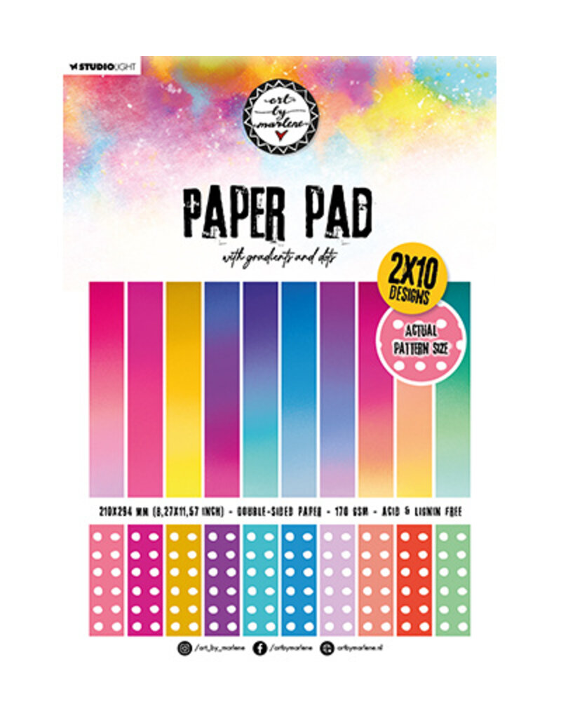 Studio Light ABM Pattern Paper Pad Gradients and dots Essentials Collection nr.160