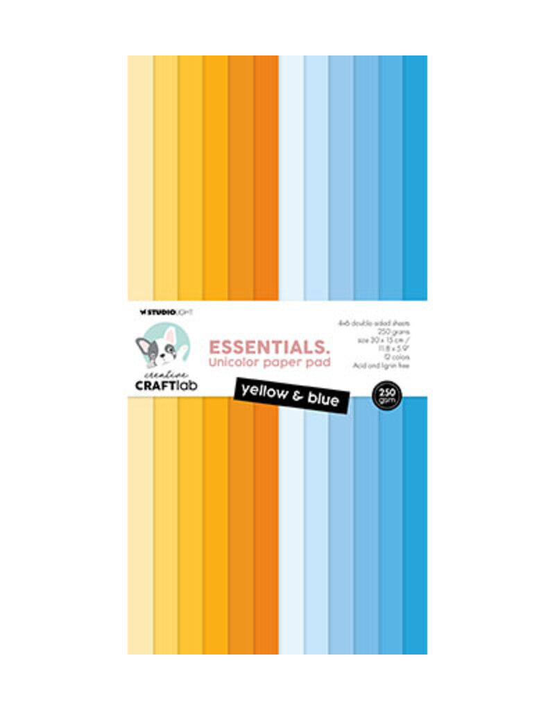 Studio Light - CraftLab  CCL Unicolor Paper Pad Yellow & blue Essentials nr.178
