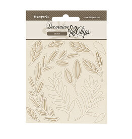 Stamperia Decorative chips cm 14x14 - Create Happiness Secret Diary leaves pattern