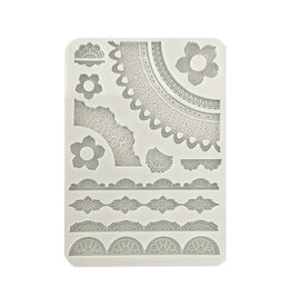Stamperia Silicon mould A5 - Create Happiness Secret Diary lace borders