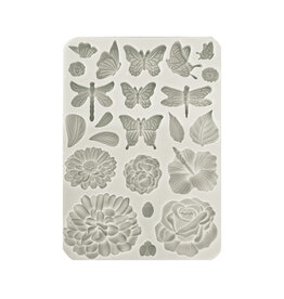 Stamperia Silicon mould A5 - Create Happiness Secret Diary butterflies and flowers