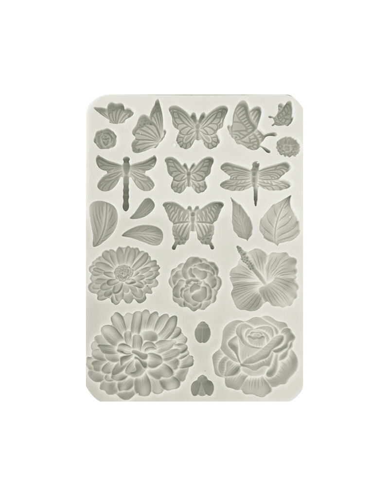 Stamperia Silicon mould A5 - Create Happiness Secret Diary butterflies and flowers