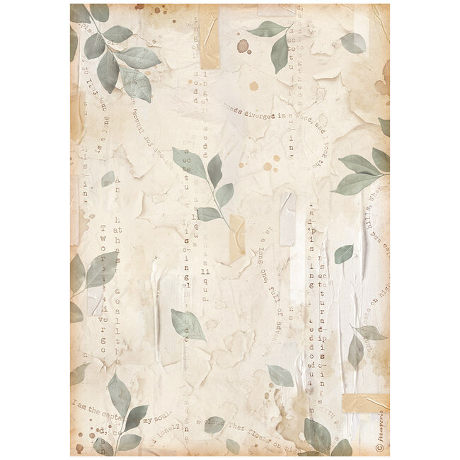 Stamperia A4 Rice paper packed - Create Happiness Secret Diary leaves