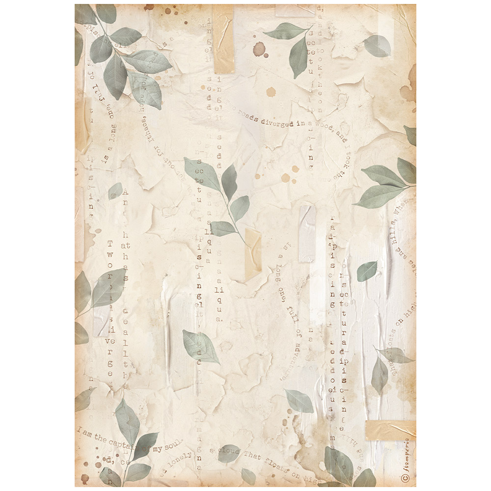 Stamperia A4 Rice paper packed - Create Happiness Secret Diary leaves