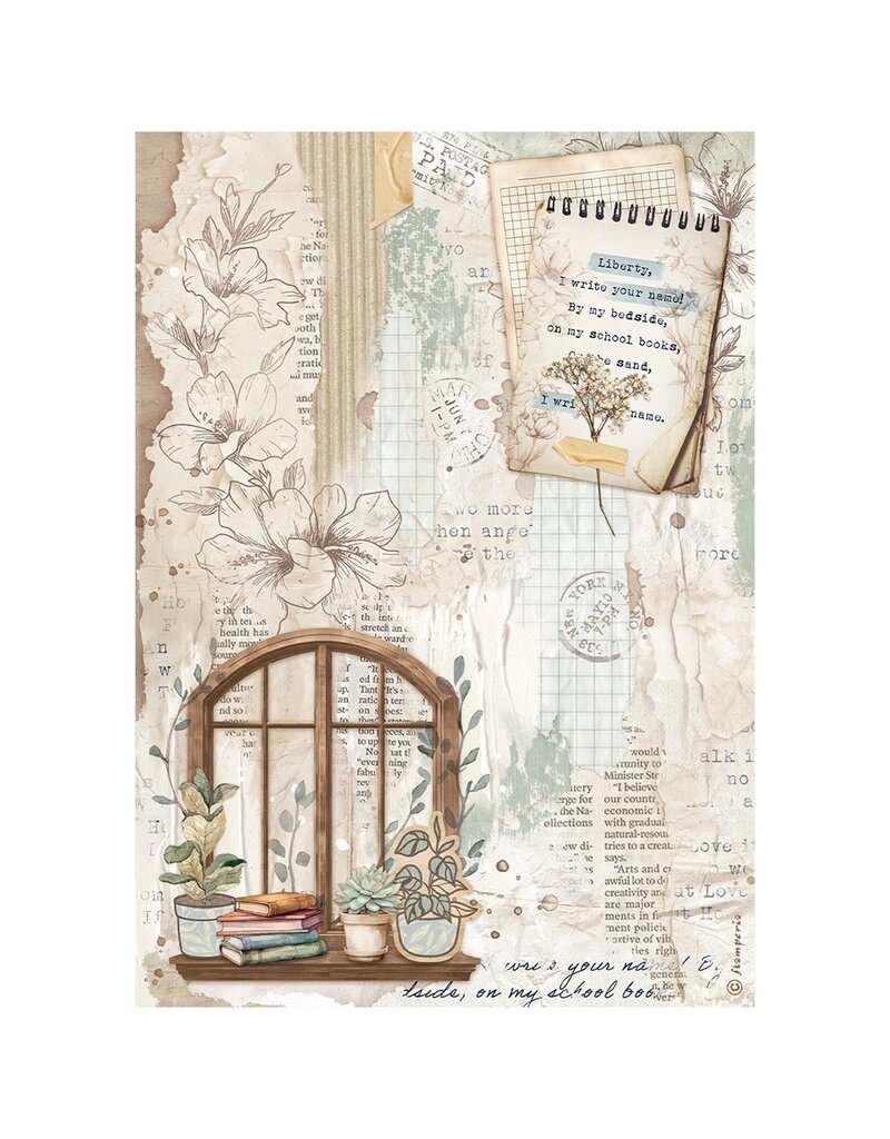 Stamperia A4 Rice paper packed - Create Happiness Secret Diary window