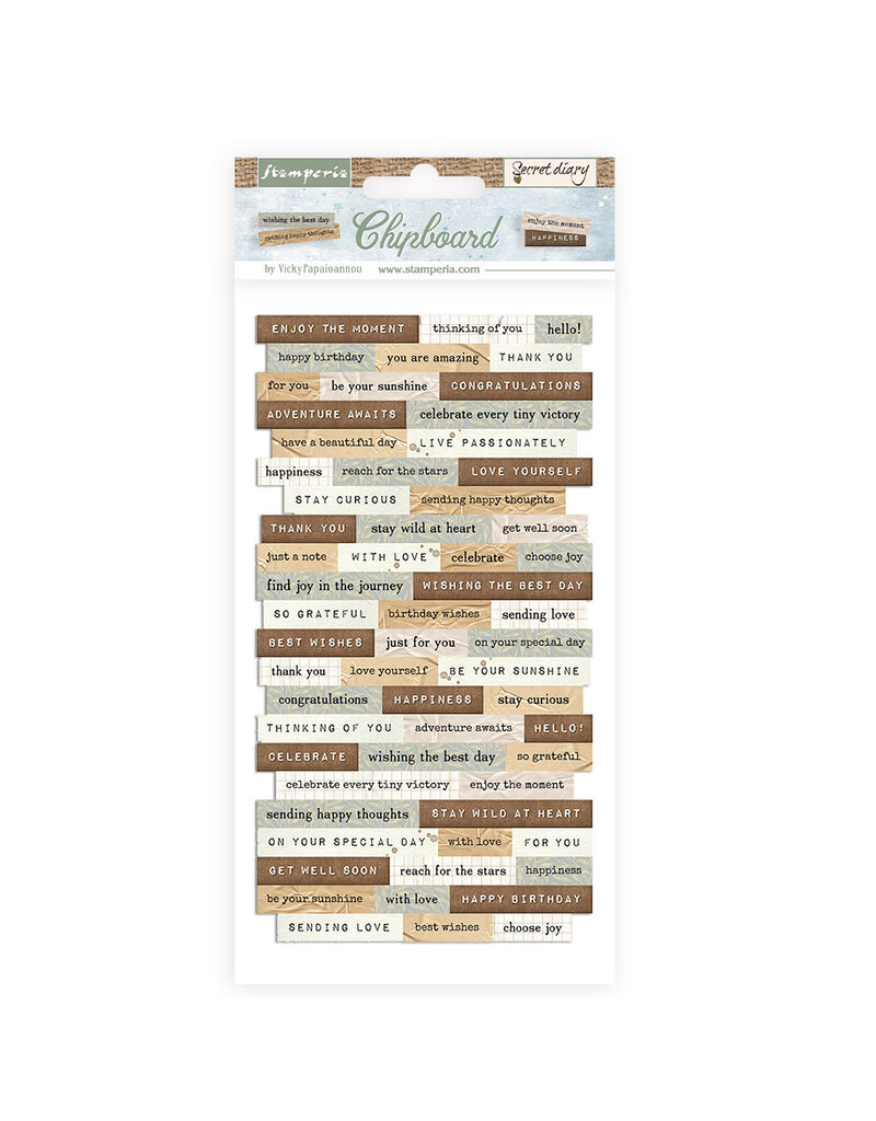 Stamperia Chipboard cm 15x30 - Create Happiness Secret Diary