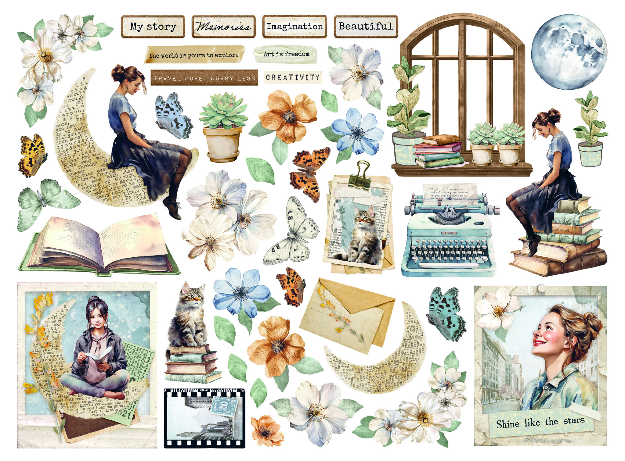 Stamperia Die cuts assorted - Create Happiness Secret Diary