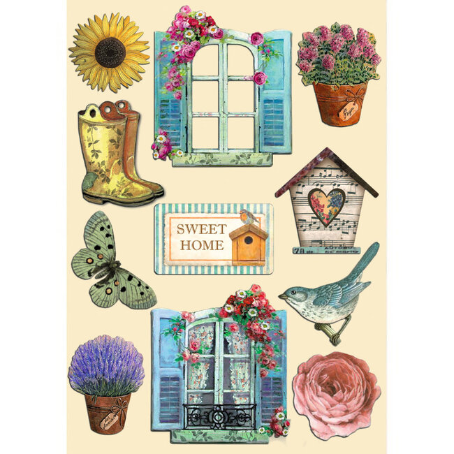 Stamperia Colored Wooden shape A5 - Garden