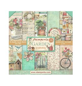 Stamperia Scrapbooking Small Pad 10 sheets cm 20,3X20,3 (8"X8") - Garden