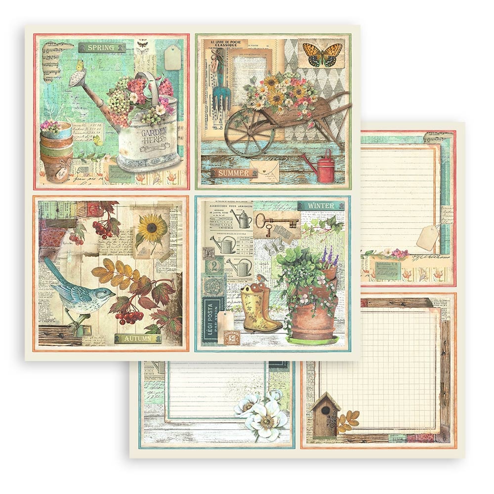 Stamperia Scrapbooking Pad 10 sheets cm 30,5x30,5 (12"x12") - Garden