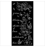 Stamperia Thick stencil cm 12X25 - Create Happiness Secret Diary flowers and butterfly
