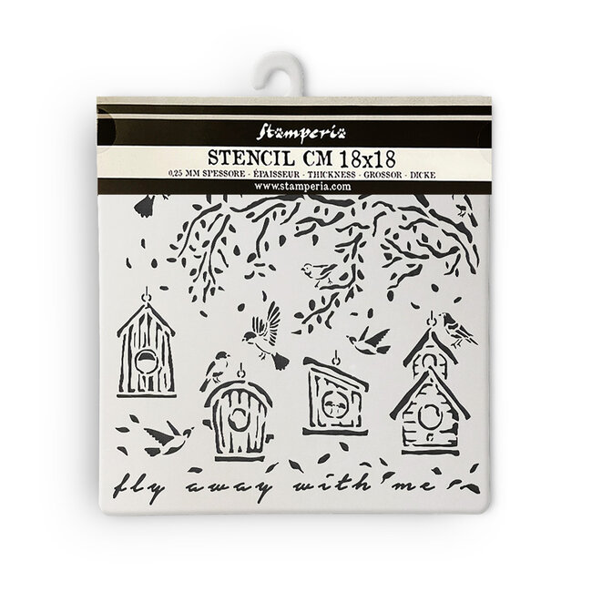 Stamperia Thick stencil cm 18X18 - Garden nests