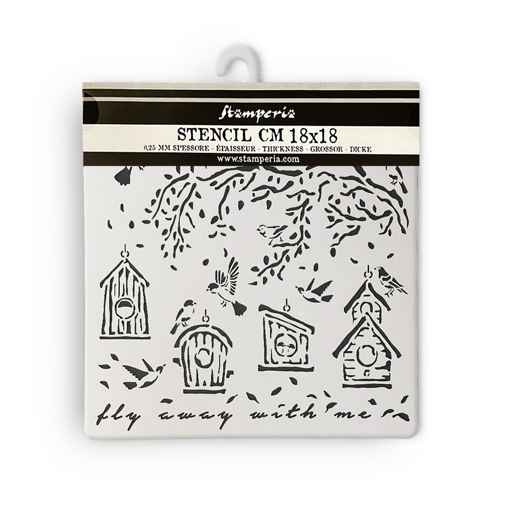 Stamperia Thick stencil cm 18X18 - Garden nests