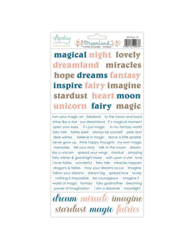 Mintay papers Mintay papers - Dreamland - Paper Stickers - Words (6"x12")