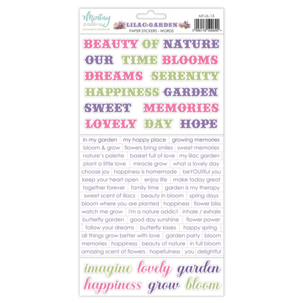 Mintay papers Mintay papers - Lilac Garden - Paper Stickers - Words (6"x12")