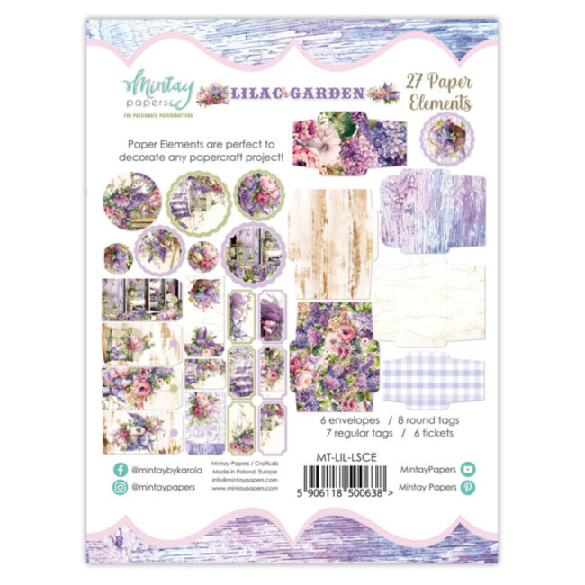 Mintay papers Mintay papers -  Lilac Garden - Paper Elements (27pcs)