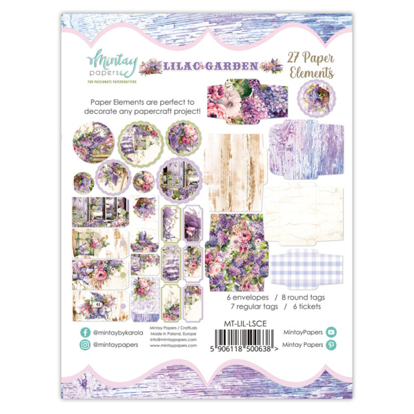 Mintay papers Mintay papers -  Lilac Garden - Paper Elements (27pcs)