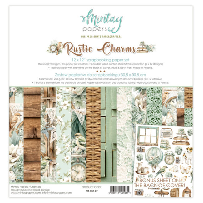 Mintay papers Mintay papers - Rustic Charms - Paper Set (12"x12")