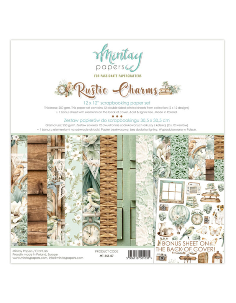 Mintay papers Mintay papers - Rustic Charms - Paper Set (12"x12")