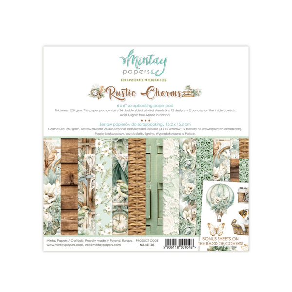 Mintay papers Mintay papers - Rustic Charms - Paper Pad (6"x6")