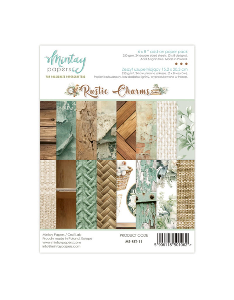 Mintay papers Mintay papers - Rustic Charms - Add On Paper Pad (6"x8")