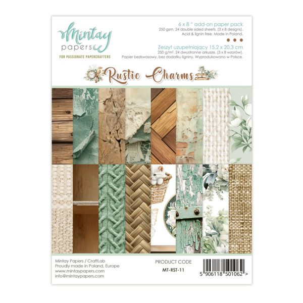 Mintay papers Mintay papers - Rustic Charms - Add On Paper Pad (6"x8")