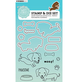 Studio Light PRE-ORDER 03-05-2024 - SL Stamp & Cutting Die Dachshund Sweet Stories nr.78