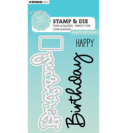 Studio Light PRE-ORDER 03-05-2024 - SL Stamp & Cutting Die Happy birthday Sweet Stories nr.80