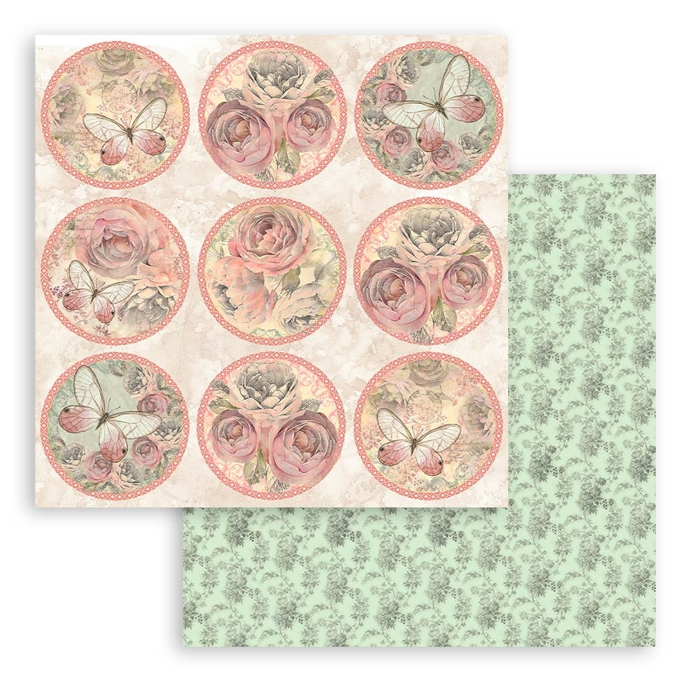 Stamperia Scrapbooking Pad 10 sheets cm 30,5x30,5 (12"x12") - Shabby Rose