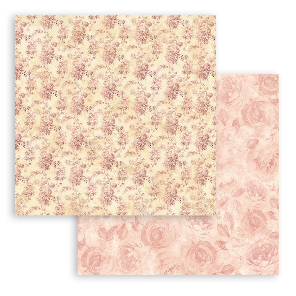 Stamperia Scrapbooking Small Pad 10 sheets cm 20,3X20,3 (8"X8") - Shabby Rose