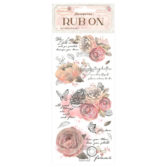 Stamperia Rub-on cm 10,16x21,6 - Shabby Rose