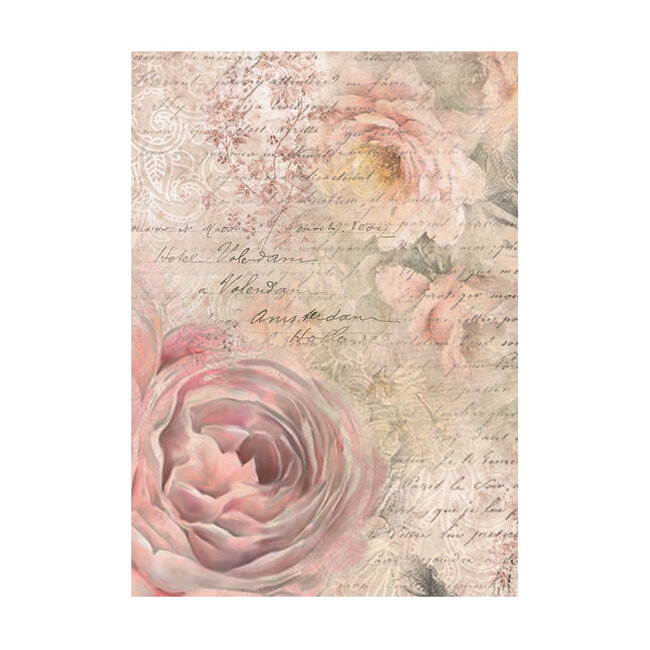 Stamperia Selection 8 Rice paper A6 backgrounds - Shabby Rose