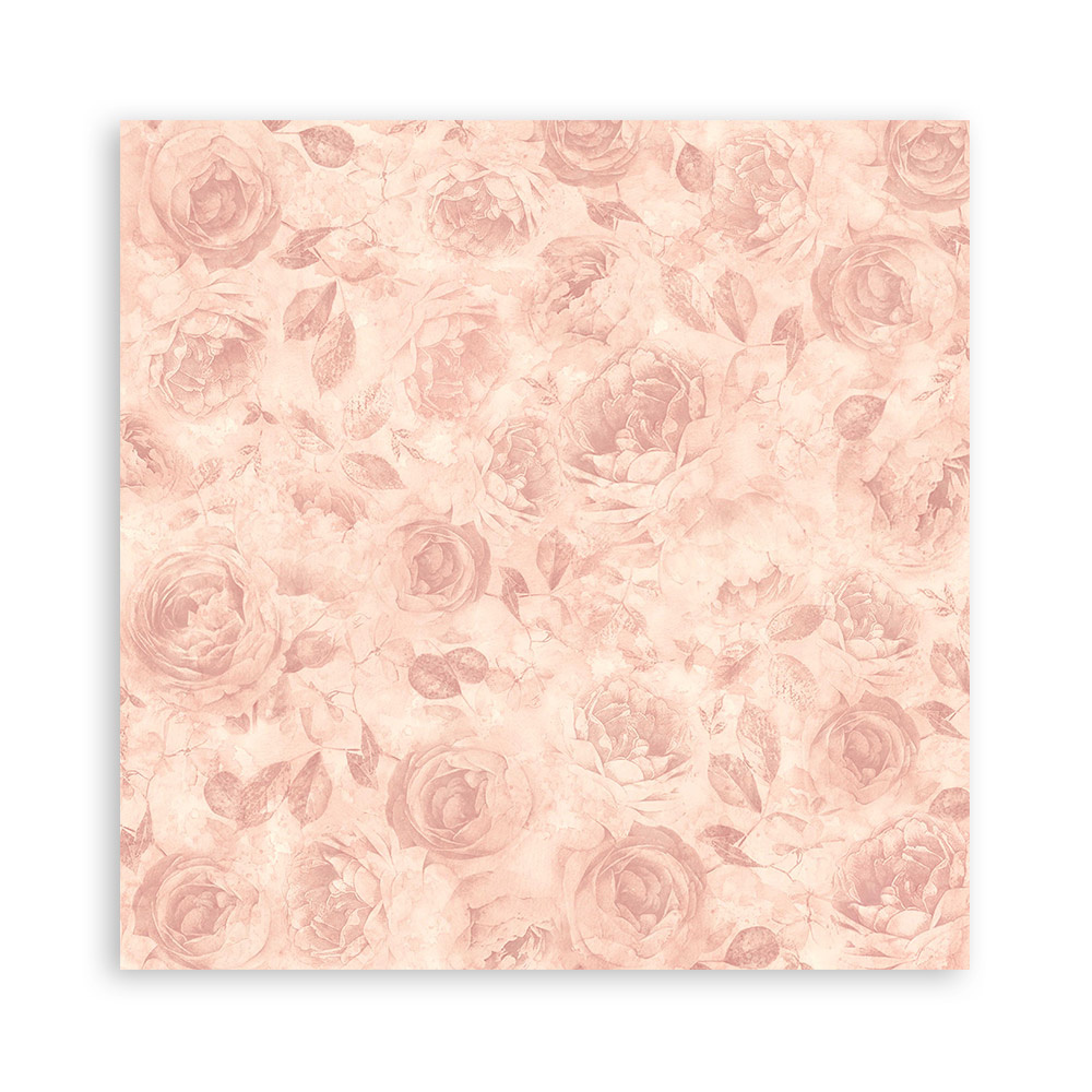 Stamperia Pack 4 sheets fabric cm 30x30 - Shabby Rose
