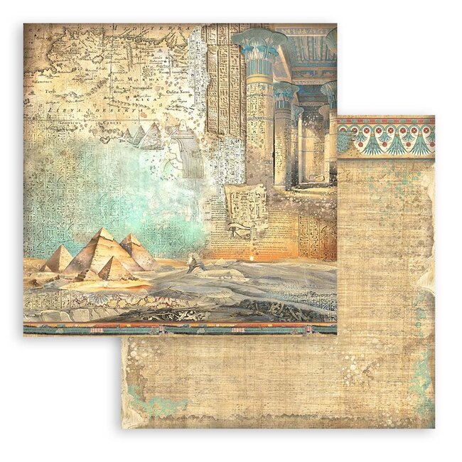 Stamperia Papierblok 20,3x20,3 cm - 10 vellen -  Backgrounds Selection -Fortune/ Land of Pharaohs