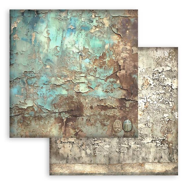 Stamperia Scrapbooking Small Pad 10 sheets cm 20,3X20,3 (8"X8") Backgrounds Selection -Fortune/ Land of Pharaohs