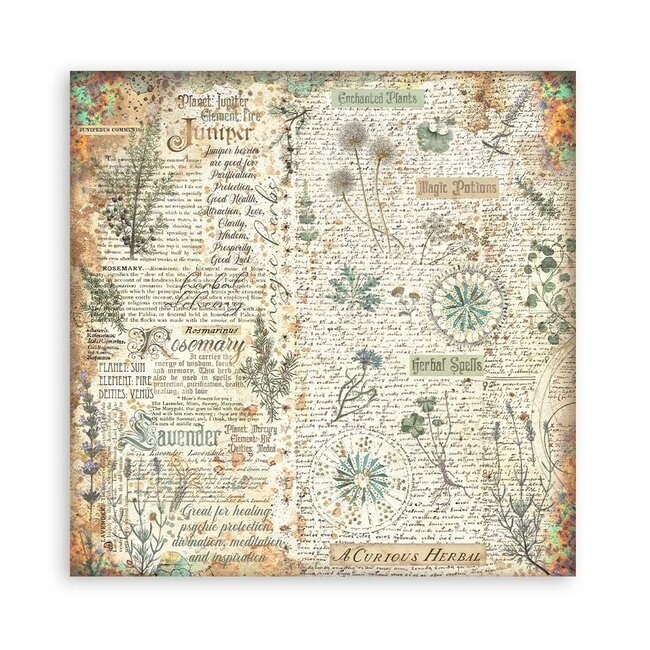 Stamperia Papierblok 30,5x30,5 cm - 22 vellen - Enkelzijdig - Fortune