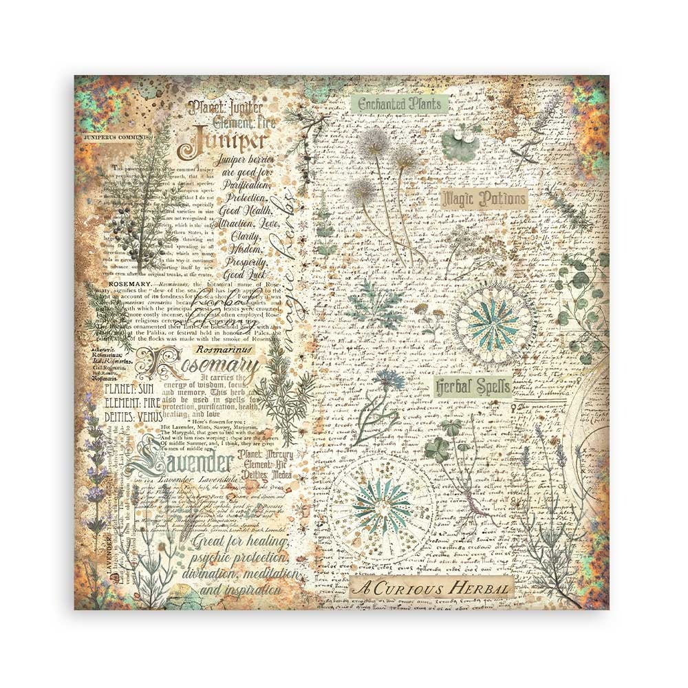 Stamperia Scrapbooking Pad 22 sheets cm 20,3X20,3 (8"X8") Single Face Fortune